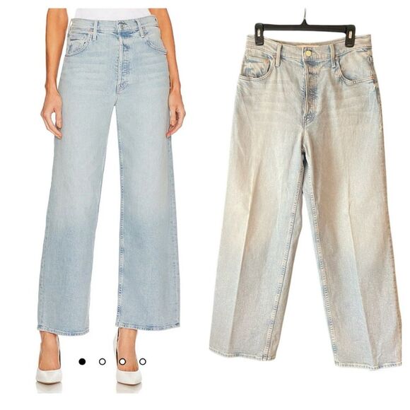 Mother Superior High Waisted Spinner Skimp Wide Leg Jeans in Pre Party sz 28